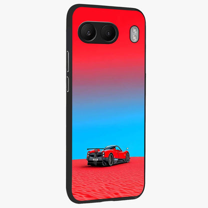 Crimson Speed Mirage Glass Case for 1+Nord 4 side perspective highlighting smooth aerodynamic design and premium edges