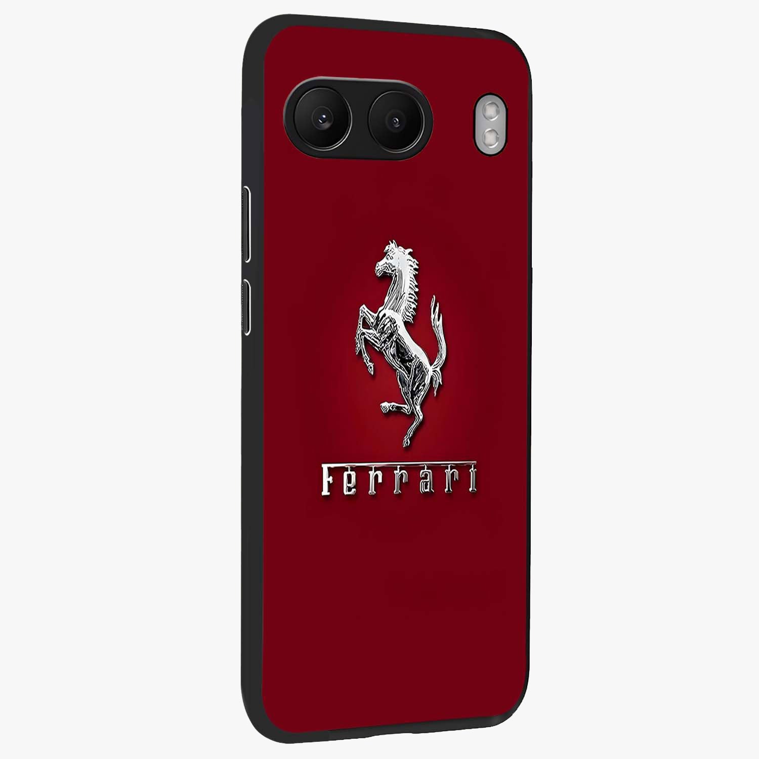Crimson Stallion Prestige Glass Case for 1+Nord 4 side perspective highlighting refined textures and sleek premium build
