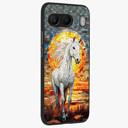 Elected Horse Glass Case for 1+Nord 4 side perspective highlighting strong textures and sleek premium build