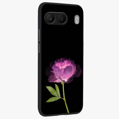 Glow Petal Bloom Glass Case for 1+Nord 4 side perspective highlighting glowing bloom textures and sleek edges