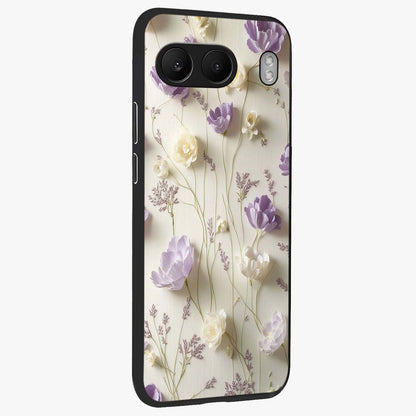 Lilac Breeze Harmony Glass Case for 1+Nord 4 side perspective highlighting calming textures and premium build