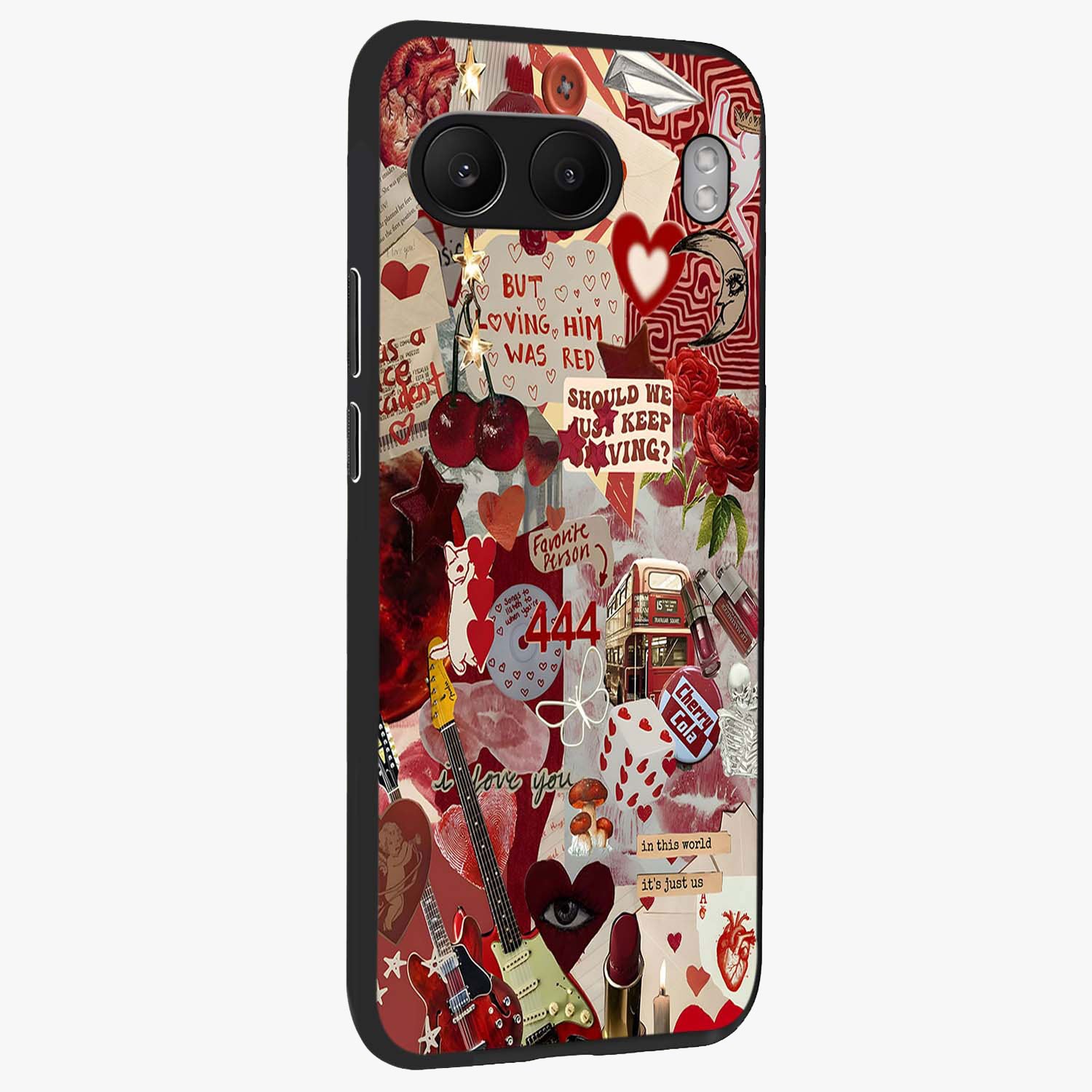 Lover’S Red Chaos Glass Case for 1+Nord 4 side perspective highlighting edgy detailing and premium build