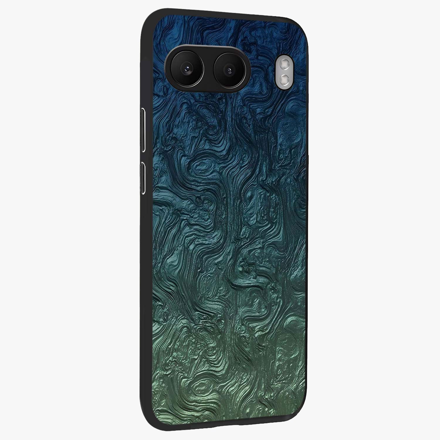 Marble Dream Blur Glass Case for 1+Nord 4 side perspective highlighting refined marble textures and premium edges