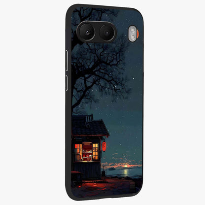 Midnight Lantern Glow Glass Case for 1+Nord 4 side perspective highlighting soft light textures and sleek build