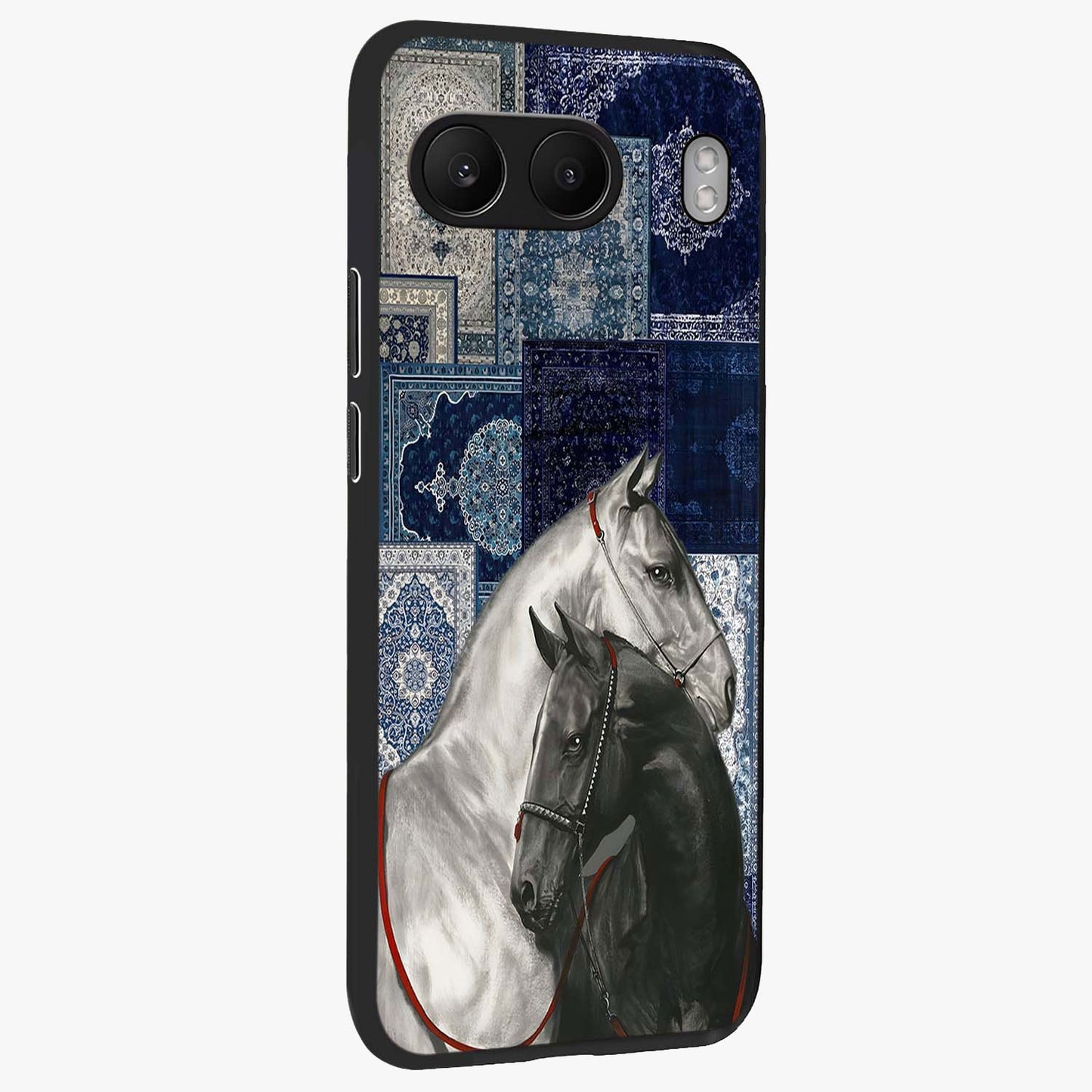Midnight Stallion Blues Glass Case for 1+Nord 4 side perspective highlighting refined textures and smooth premium build