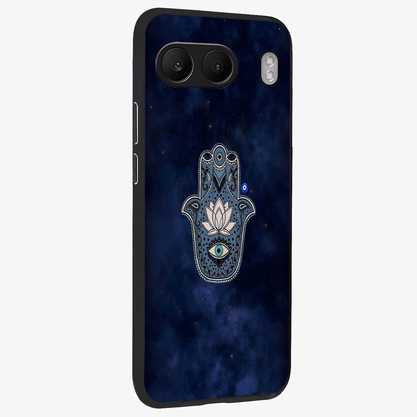 Mystic Calm Shield Glass Case for 1+Nord 4 side perspective highlighting refined textures and premium edge finish