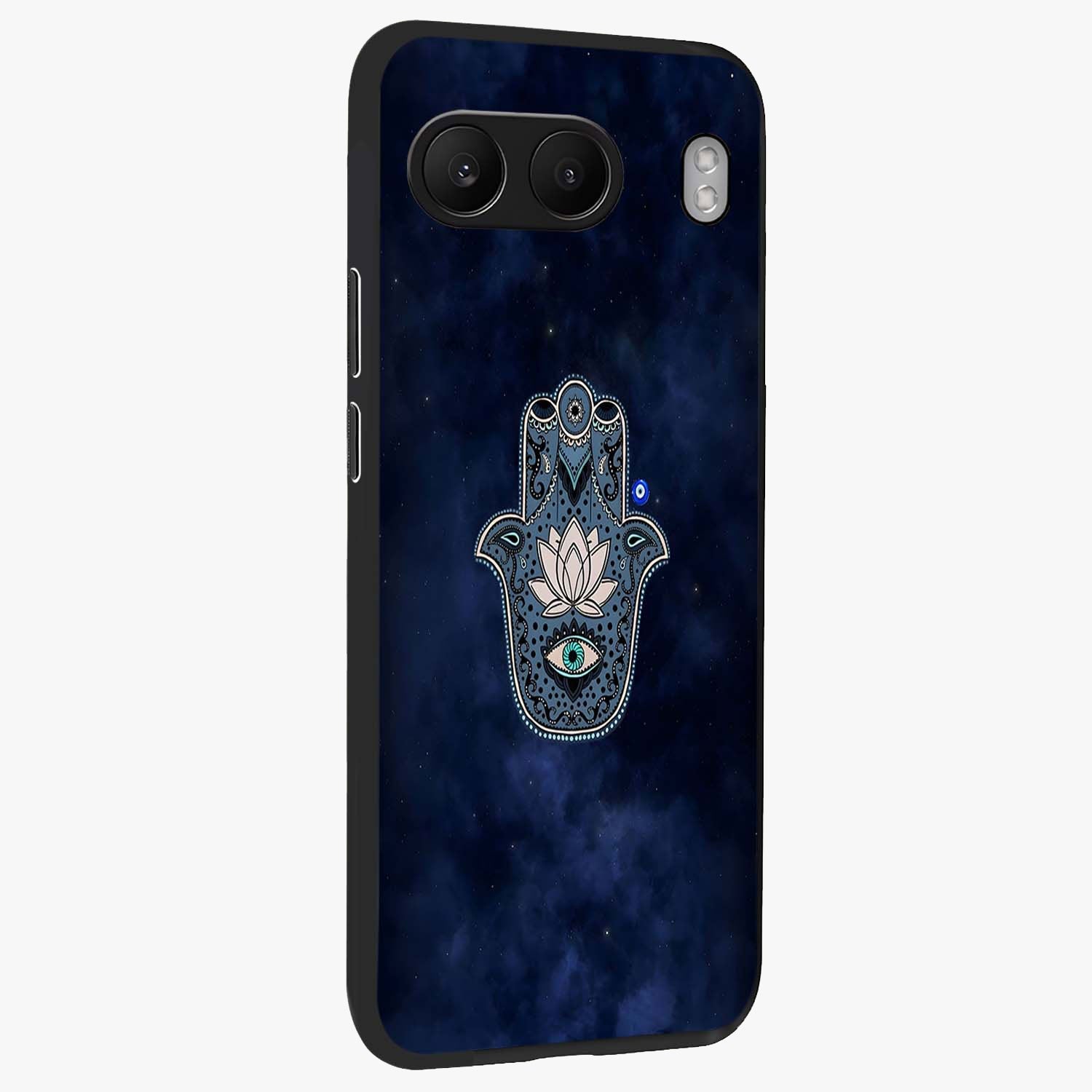 Mystic Calm Shield Glass Case for 1+Nord 4 side perspective highlighting refined textures and premium edge finish
