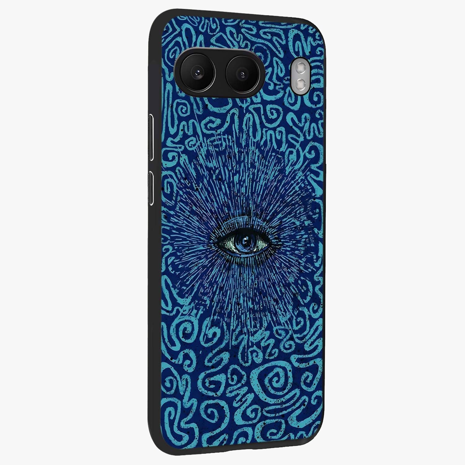 Mystic Inner Eye Glass Case for 1+Nord 4 side perspective highlighting bold detailing and smooth edges