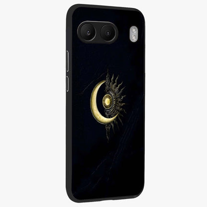 Mystic Lunar Flame Glass Case for 1+Nord 4 side perspective highlighting intense flame textures and premium build