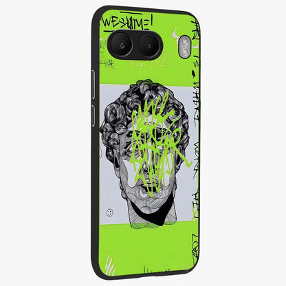 Neo Graffiti Rebellion Glass Case for 1+Nord 4 side perspective highlighting vibrant street textures and premium edges