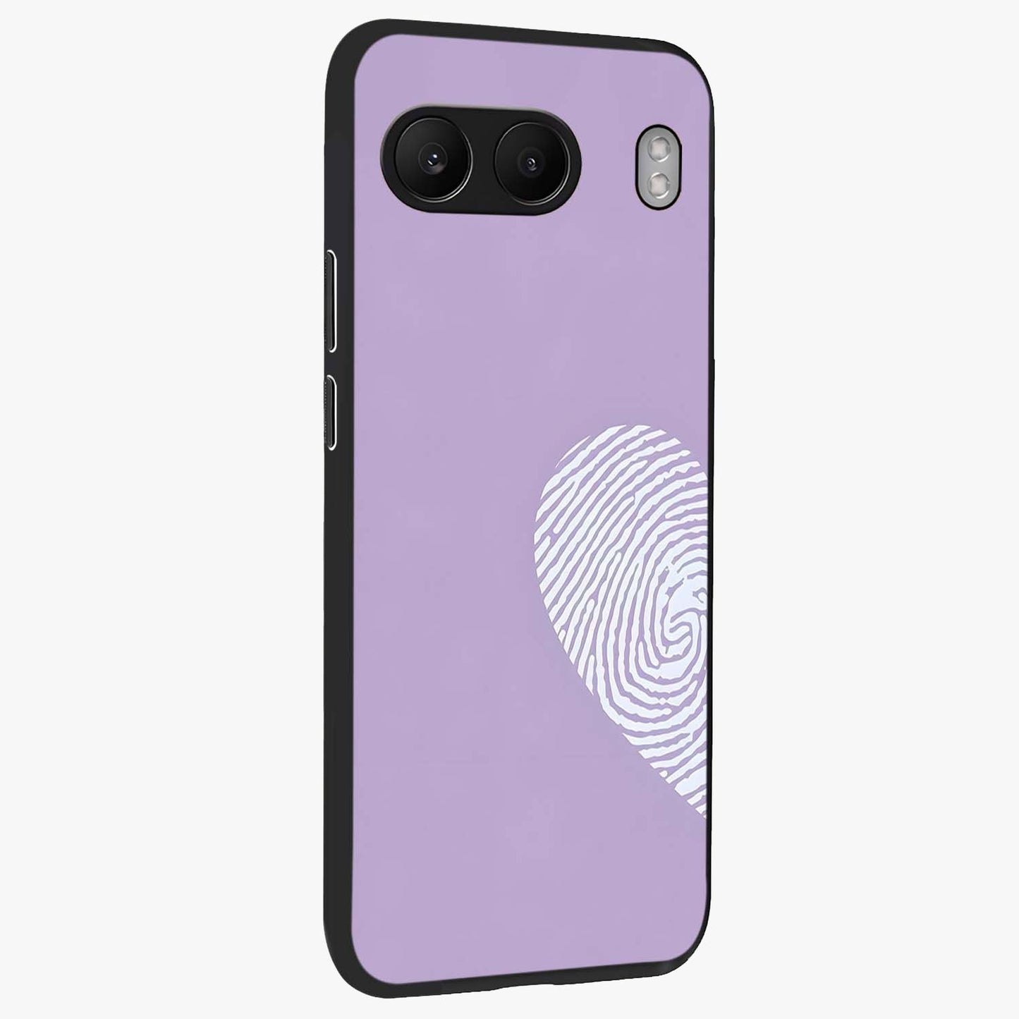 One Heart Identity Glass Case for 1+Nord 4 side perspective highlighting clean detailing and sleek premium build
