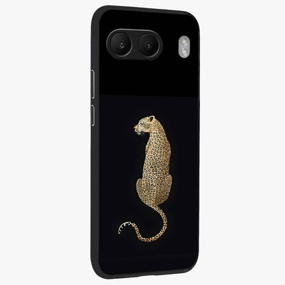 Regal Leopard Glass Case for 1+Nord 4 side perspective highlighting fierce pattern detailing and premium edges