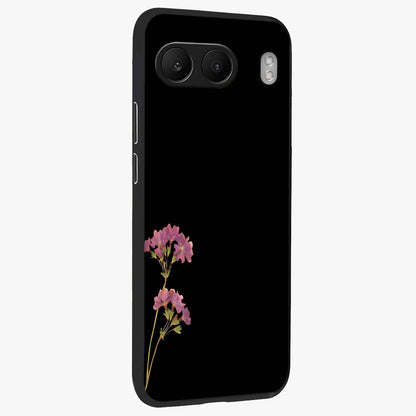 Riching Lavender Flower Glass Case for 1+Nord 4 side perspective highlighting delicate bloom textures and premium edges