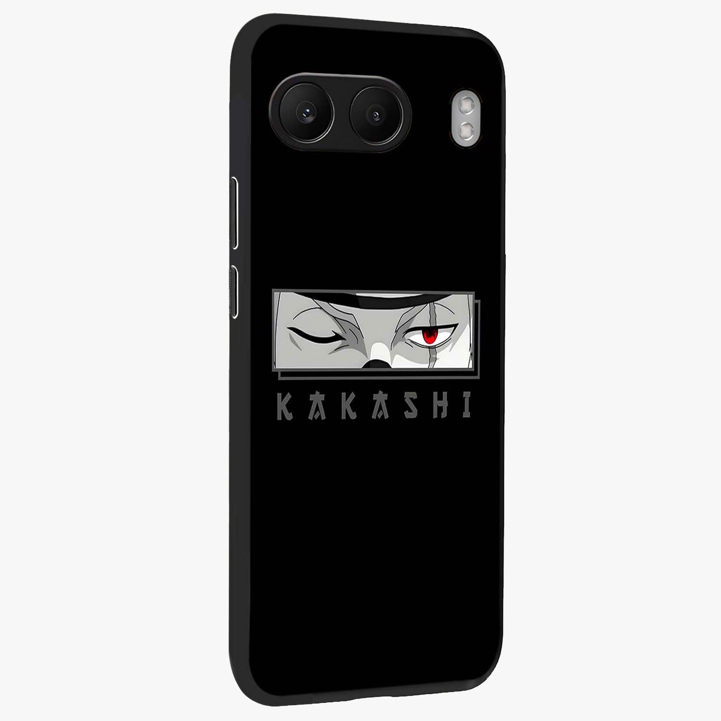 Scarlet Ninja Gaze Glass Case for 1+Nord 4 side perspective highlighting intense textures and premium edges