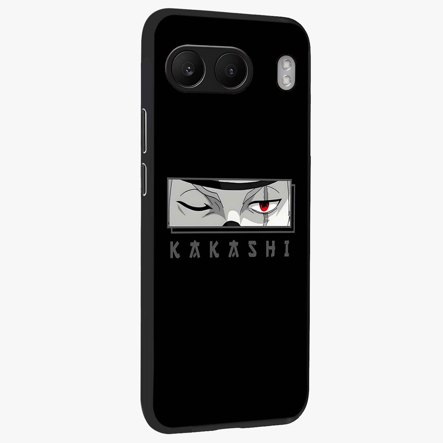 Scarlet Ninja Gaze Glass Case for 1+Nord 4 side perspective highlighting intense textures and premium edges