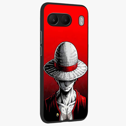 Scarlet Pirate Resolve Glass Case for 1+Nord 4 side perspective highlighting strong character detailing and sleek premium build