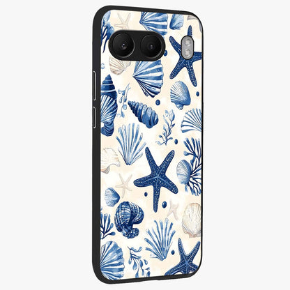 Seaside Starfish Magic Glass Case for 1+Nord 4 side perspective highlighting playful beach textures and sleek build
