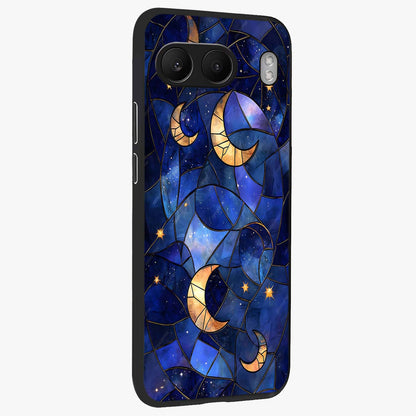 Starlit Sky Tapestry Glass Case for 1+Nord 4 side perspective highlighting intricate celestial textures and premium edges