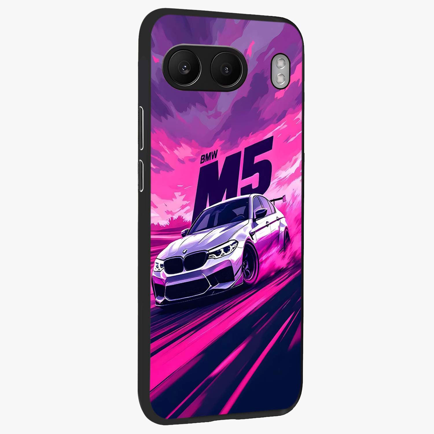 Velocity Drift Pulse Glass Case for 1+Nord 4 side perspective highlighting sharp automotive textures and sleek build
