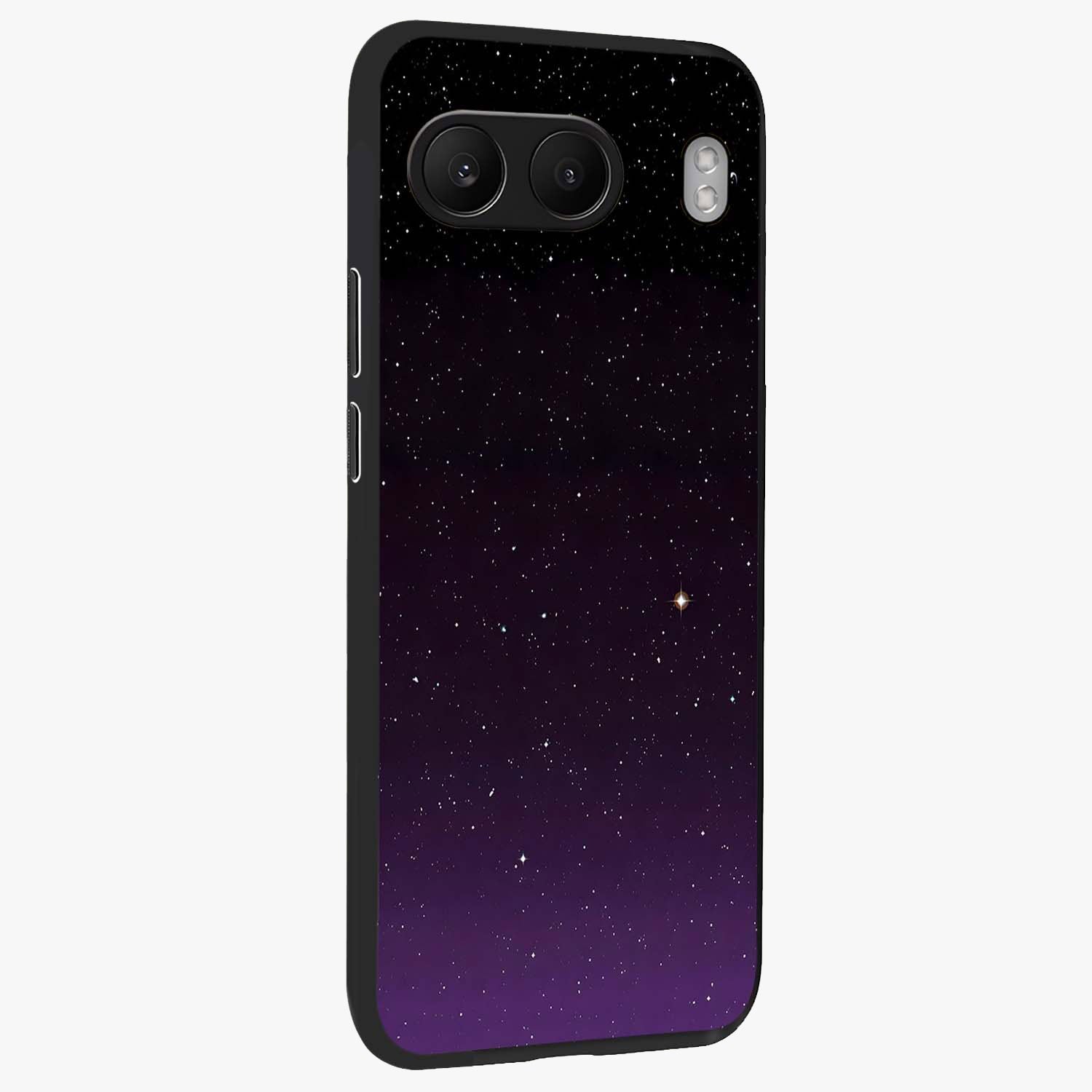 Violet and Black Shade Glass Case for 1+Nord 4 side perspective highlighting smooth gradient textures and sleek build