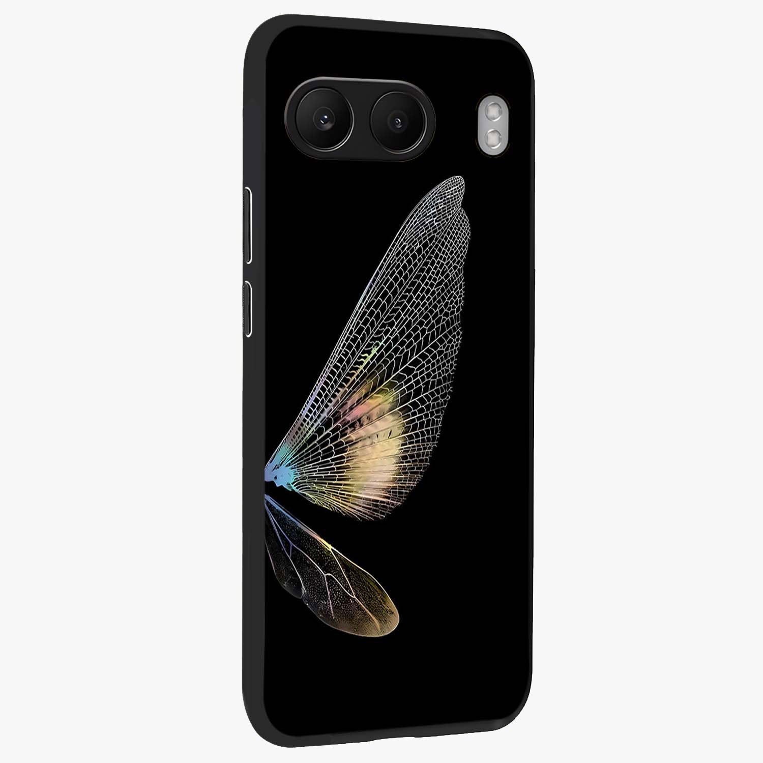 Whispers of Wings Glass Case for 1+Nord 4 side perspective highlighting light airy textures and premium edges