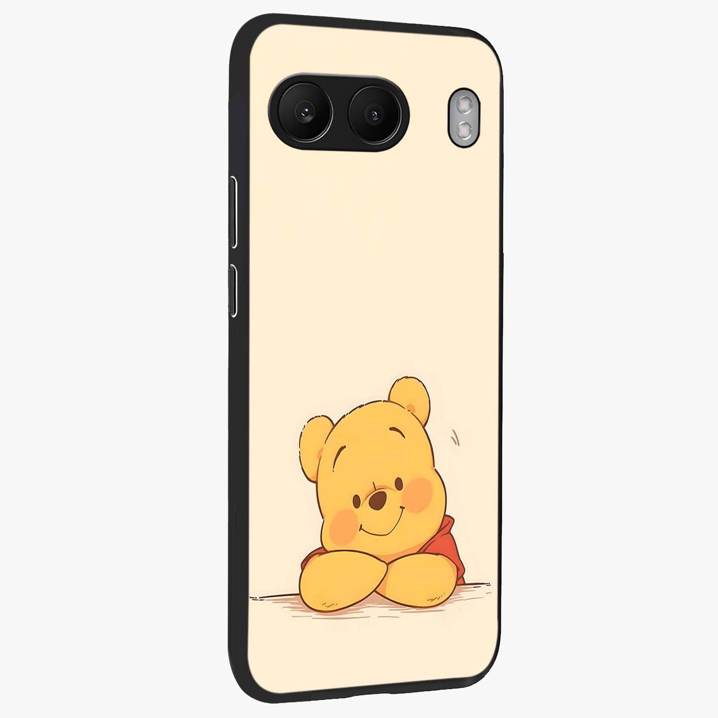 Winniethe Pooh Glass Case for 1+Nord 4 side perspective highlighting charming character textures and smooth build