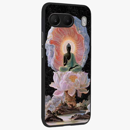 Zen Lotus Realm Glass Case for 1+Nord 4 side perspective highlighting refined textures and smooth premium build