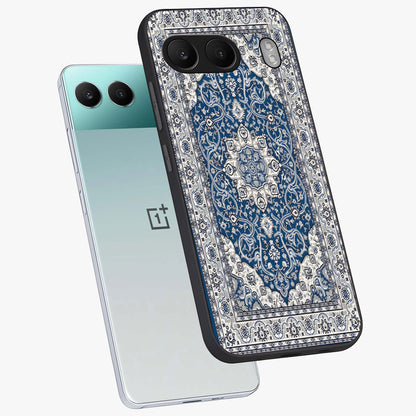 Blue Palace Dream Glass Case for 1+Nord 4 angled mockup showcasing glossy finish and luxurious architectural detailing