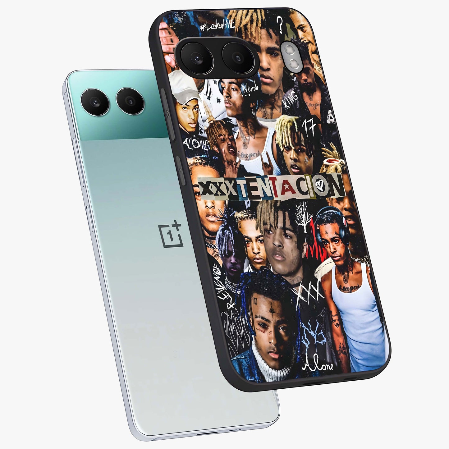 Broken Fame Diaries Glass Case for 1+Nord 4 angled mockup showcasing glossy finish and edgy aesthetic design