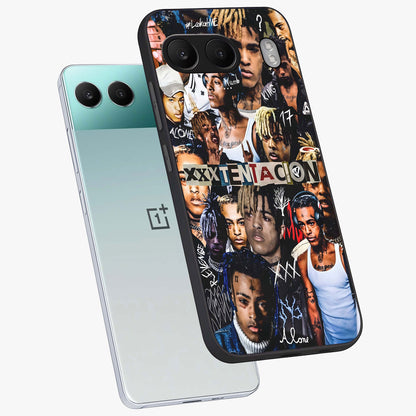 Broken Fame Diaries Glass Case for 1+Nord 4 angled mockup showcasing glossy finish and edgy aesthetic design