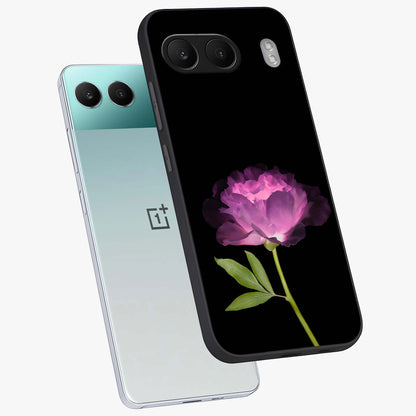 Glow Petal Bloom Glass Case for 1+Nord 4 angled mockup showcasing glossy finish and vibrant petal detailing