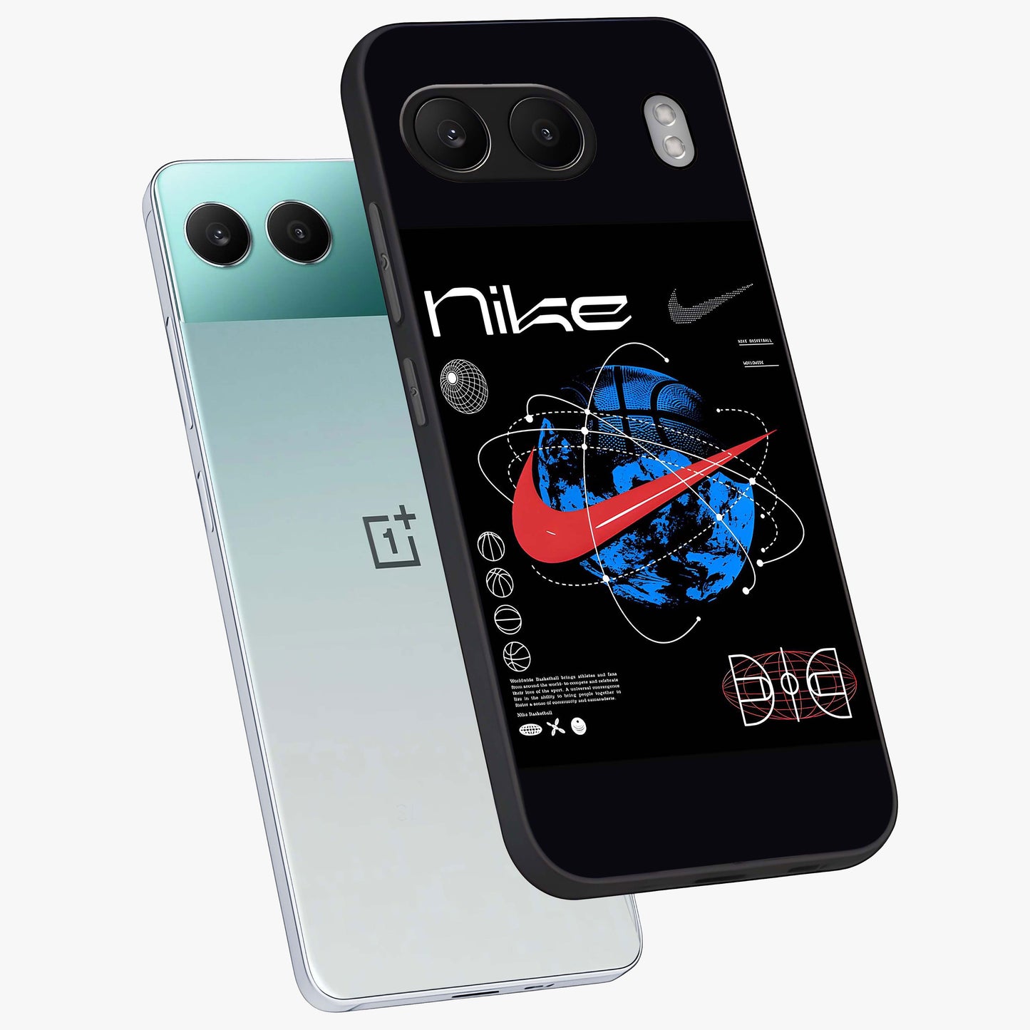 Gravity Sports Fusion Glass Case for 1+Nord 4 angled mockup showcasing glossy finish and high energy detailing