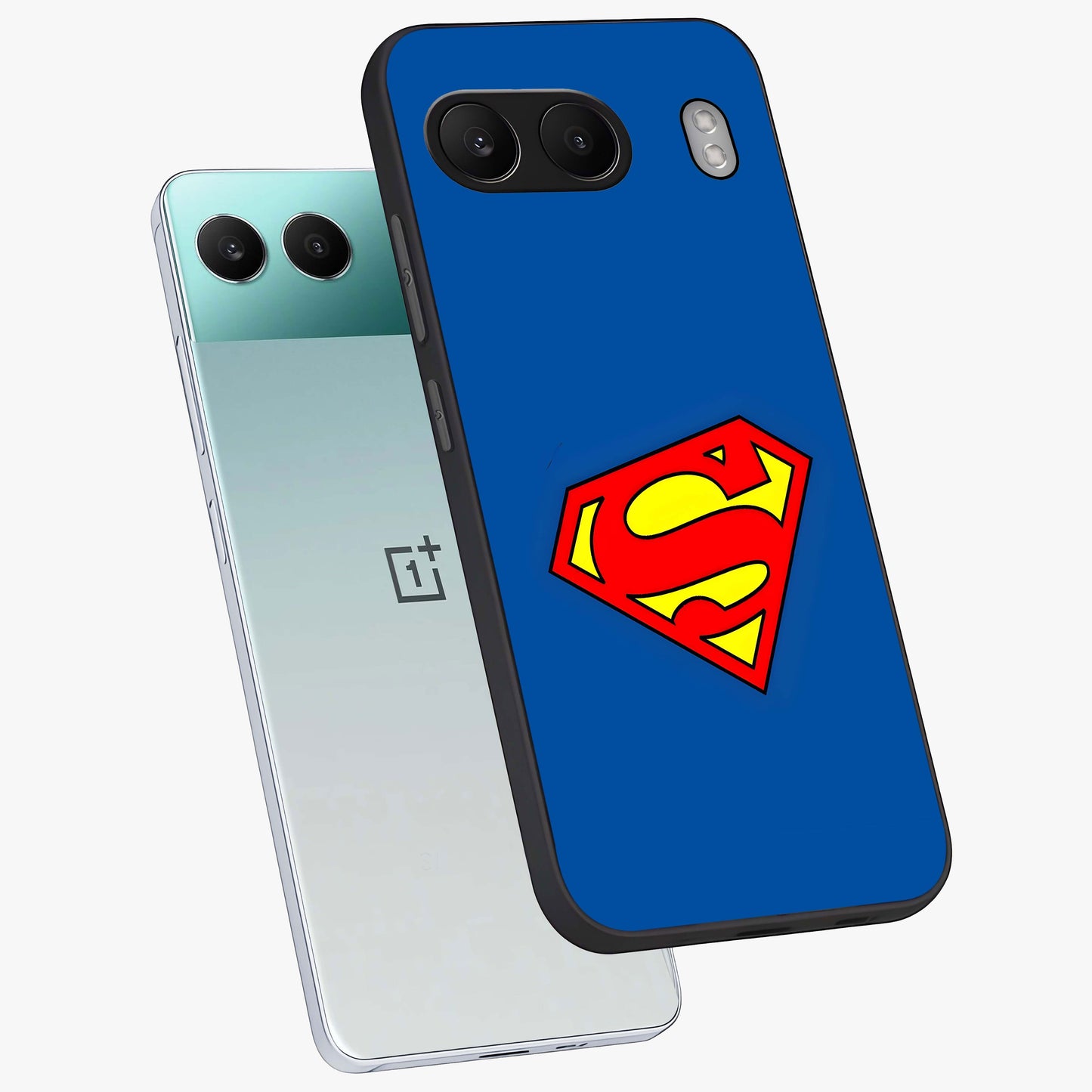 Legendary Hero Emblem Glass Case for 1+Nord 4 angled mockup showcasing glossy glass finish and strong graphic detailing