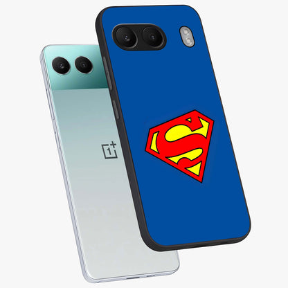 Legendary Hero Emblem Glass Case for 1+Nord 4 angled mockup showcasing glossy glass finish and strong graphic detailing