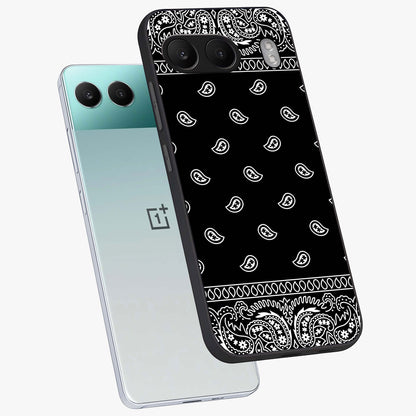 Retro Rebel Threads Glass Case for 1+Nord 4 angled mockup showcasing glossy finish and classic retro tones