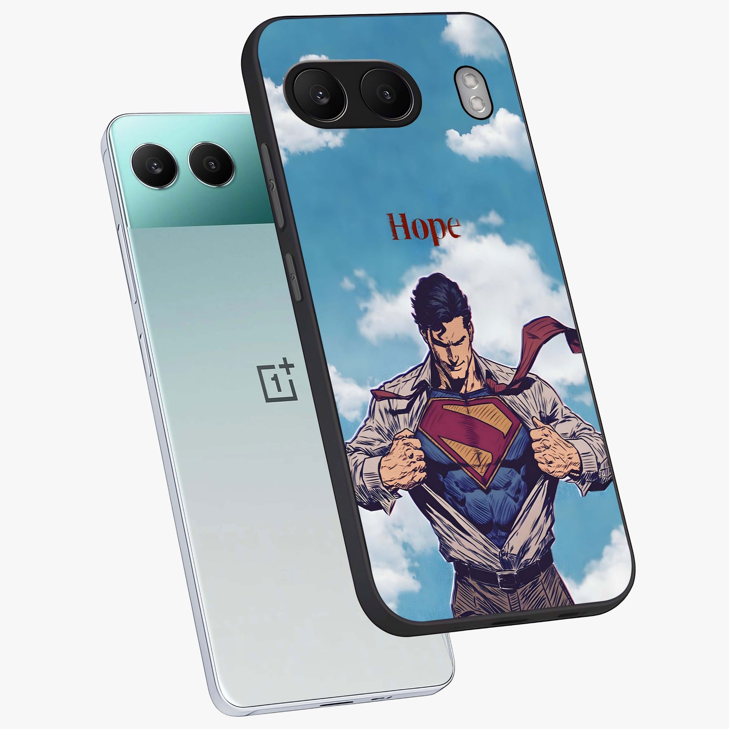 Symbol of Hope Glass Case for 1+Nord 4 angled mockup showcasing glossy finish and uplifting design tones