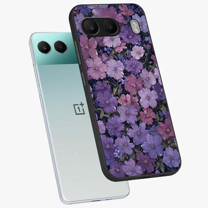 Velvet Bloom Tapestry Glass Case for 1+Nord 4 angled mockup showcasing glossy finish and deep velvet tones