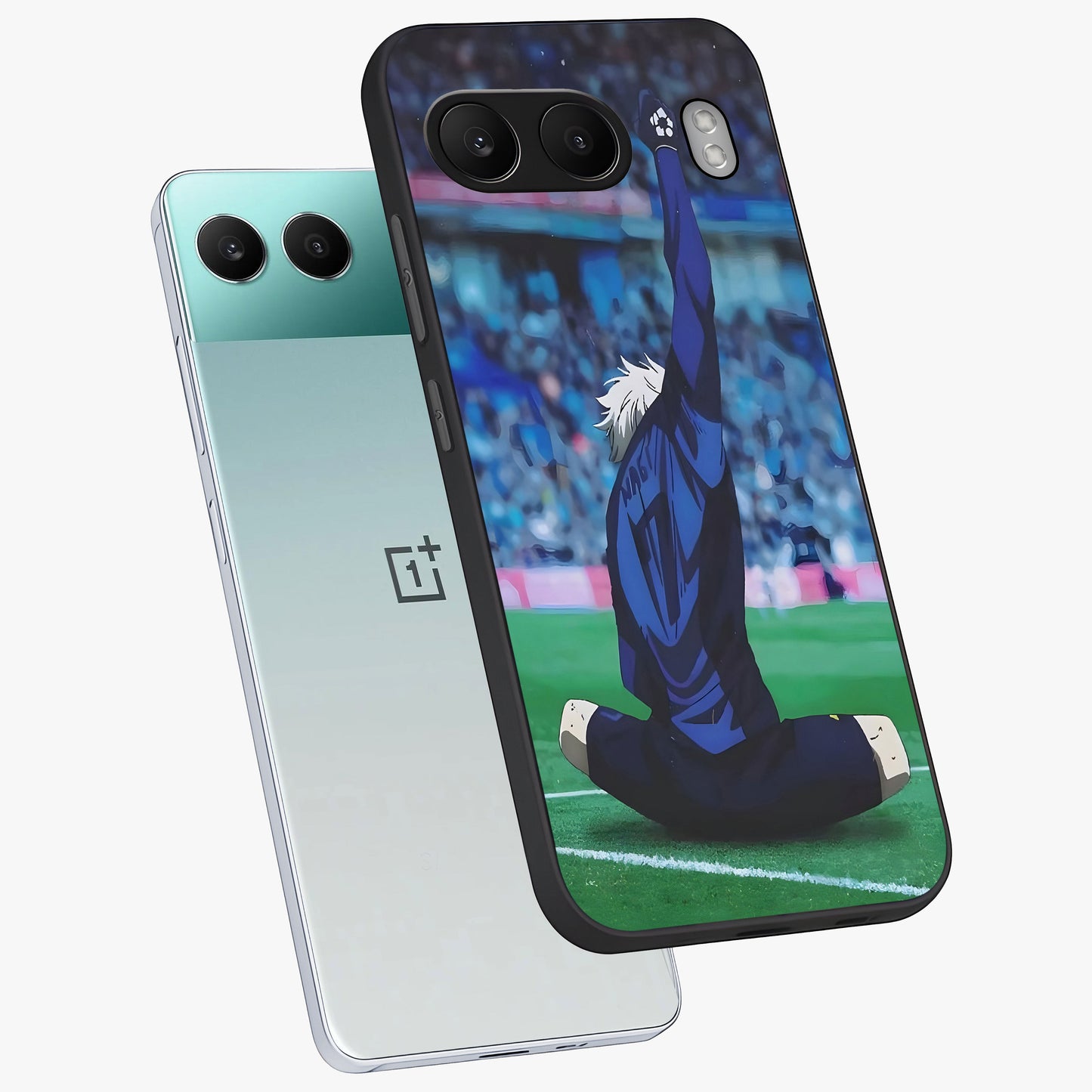 Victory Silence Anthem Glass Case for 1+Nord 4 angled mockup showcasing glossy finish and strong dramatic tones