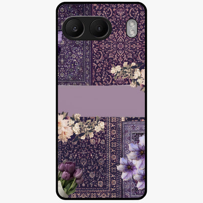 Antique Floral Whisper Glass Case for 1+Nord 4 vintage front view featuring soft antique floral artwork