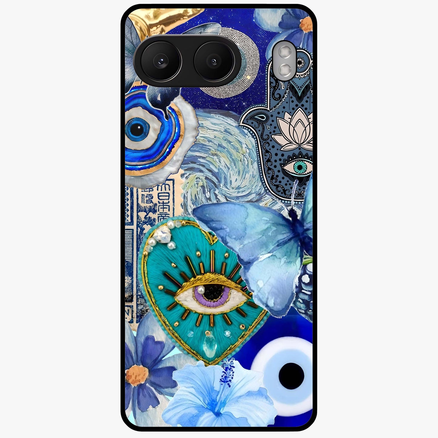 Audrey Zivan Glass Case for 1+Nord 4 stylish front view featuring bold artistic aesthetic design