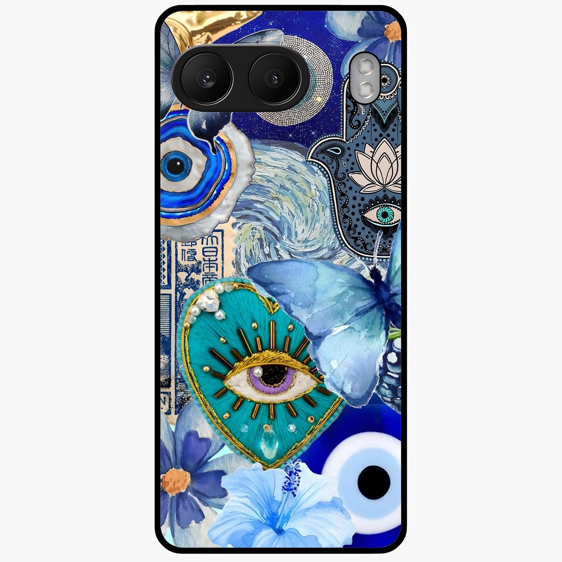 Audrey Zivan Glass Case for 1+Nord 4 stylish front view featuring bold artistic aesthetic design