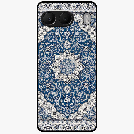 Blue Palace Dream Glass Case for 1+Nord 4 royal front view featuring palace inspired artwork in deep blue tones