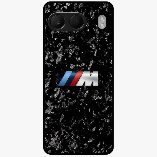 Carbon Speed Mark Glass Case for 1+Nord 4 bold front view featuring carbon fiber texture and racing inspired design