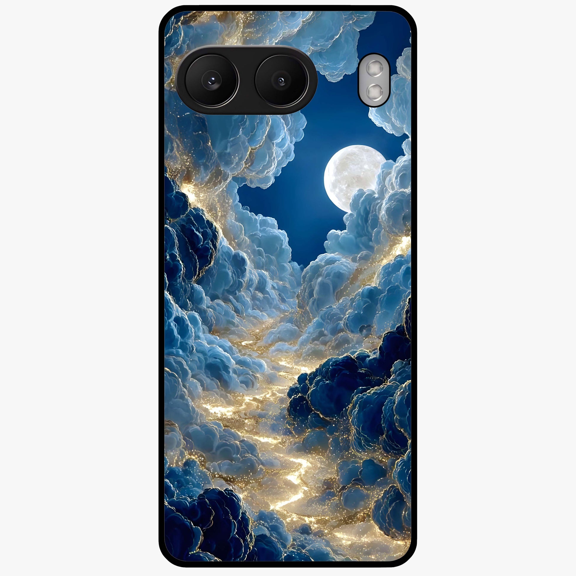 Celestial Cloud Path Glass Case for 1+Nord 4 serene front view featuring dreamy cloud pathway artwork