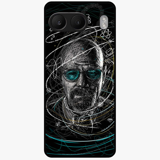 Chaotic Mind Genius Glass Case for 1+Nord 4 bold front view featuring expressive abstract typography artwork