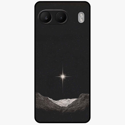 Cosmic Dream Night Glass Case for 1+Nord 4 dreamy front view featuring deep night sky artwork with glowing stars