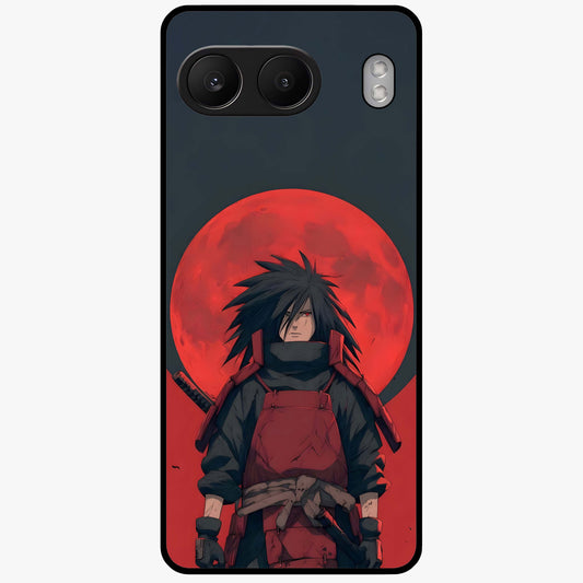Crimson Moon Warlord Glass Case for 1+Nord 4 dramatic front view featuring warrior themed artwork under crimson moonlight