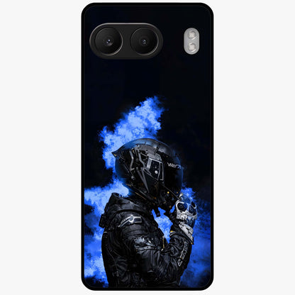 Cyber Sentinel Protocol Glass Case for 1+Nord 4 bold front view featuring futuristic cyberpunk inspired artwork