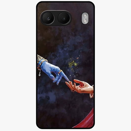 Divine Touch Eternal Glass Case for 1+Nord 4 graceful front view featuring timeless spiritual artwork