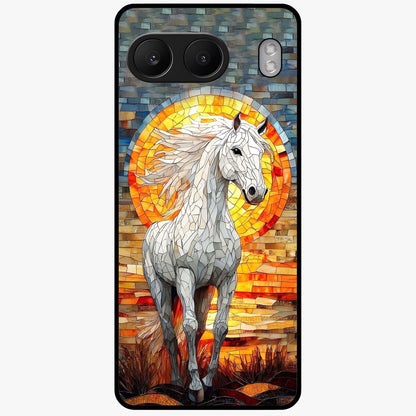 Elected Horse Glass Case for 1+Nord 4 bold front view featuring powerful horse illustration artwork